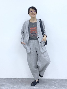 「studio CLIP（スタディオクリップ）のアイテム（トップス）」を使った、えまこさん（レディース・159cm）の春コーディネート