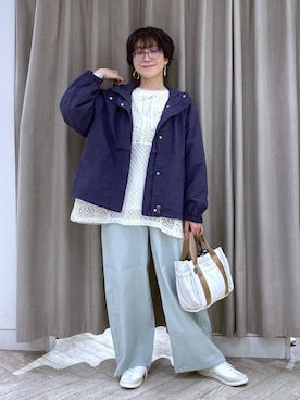 「マウンテンパーカー」｜えまこさん（レディース・159cm）の春コーディネート