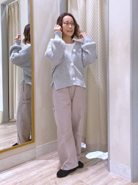 「GLOBAL WORK（グローバルワーク）のアイテム（モカシン/デッキシューズ）」を使った、えまこさん（レディース・159cm）の春コーディネート