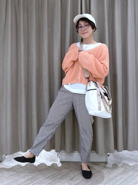 「studio CLIP（スタディオクリップ）のアイテム（帽子）」を使った、えまこさん（レディース・159cm）の春コーディネート