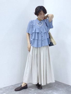 「studio CLIP（スタディオクリップ）のアイテム（バッグ）」を使った、えまこさん（レディース・159cm）の春コーディネート