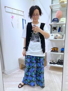 「アイテム（Tシャツ/カットソー、その他）」を使った、えまこさん（レディース・159cm）の夏コーディネート