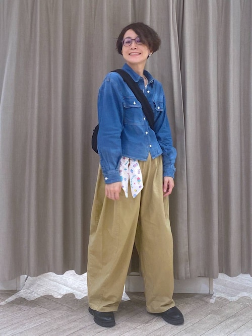 セール】【ONKUL掲載商品】ショート丈デニムシャツ《CLIP denim