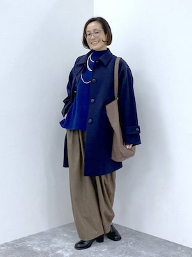 「LOWRYS FARM（ローリーズファーム）のパールタレンネックレス　249411（ネックレス）」を使った、えまこさん（レディース・159cm）の秋コーディネート