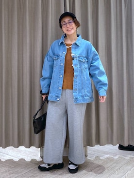 「クリップデニム_studio CLIP」｜「アイテム（ジャケット/アウター）」を使った、えまこさん（レディース・159cm）の春コーディネート
