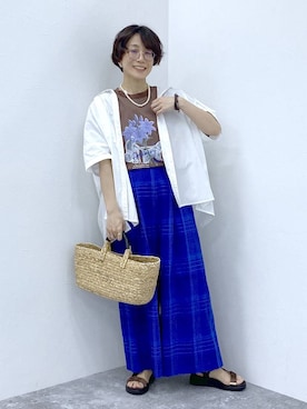 「studio CLIP（スタディオクリップ）のアイテム（トップス）」を使った、えまこさん（レディース・159cm）の春コーディネート