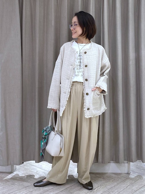 ドルマンツイードジャケット《オケージョン2026SS》（ノーカラー