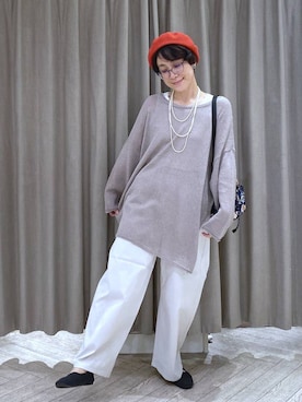 「studio CLIP（スタディオクリップ）のアイテム（パンツ）」を使った、えまこさん（レディース・159cm）の春コーディネート