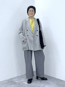 「ウエストゴム」｜えまこさん（レディース・159cm）の秋コーディネート