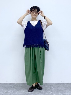 「LOWRYS FARM（ローリーズファーム）のモカシンローファー  637751（ローファー、ブラウン系）」を使った、えまこさん（レディース・159cm）の春コーディネート