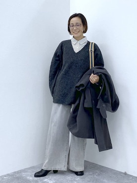 「BAYFLOW（ベイフロー）のアイテム（ショルダーバッグ）」を使った、えまこさん（レディース・159cm）の秋コーディネート