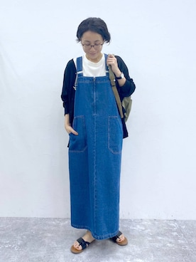 「studio CLIP（スタディオクリップ）のトングサンダル（サンダル）」を使った、えまこさん（レディース・159cm）の夏コーディネート