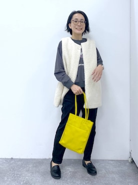 「クリップデニム_studio CLIP」｜「アイテム（スウェット）」を使った、えまこさん（レディース・159cm）の秋コーディネート
