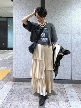 「studio CLIP（スタディオクリップ）のアイテム（バッグ）」を使った、えまこさん（レディース・159cm）の春コーディネート