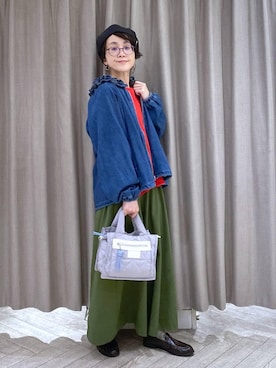 「studio CLIP（スタディオクリップ）のアイテム（トップス）」を使った、えまこさん（レディース・159cm）の春コーディネート