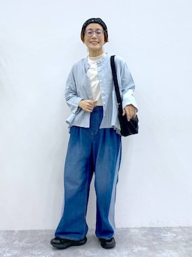 「ウエストゴム」｜「アイテム（ニットキャップ/ビーニー）」を使った、えまこさん（レディース・159cm）の冬コーディネート