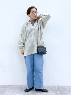 「クリップデニム_studio CLIP」｜「アイテム（アクセサリー）」を使った、えまこさん（レディース・159cm）の春コーディネート