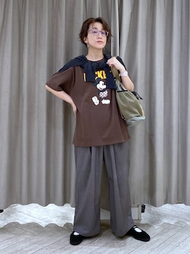 「studio CLIP（スタディオクリップ）のアイテム」を使った、えまこさん（レディース・159cm）の夏コーディネート