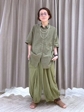 「studio CLIP（スタディオクリップ）のアイテム」を使った、えまこさん（レディース・159cm）の夏コーディネート