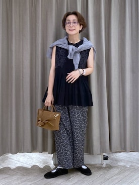 「studio CLIP（スタディオクリップ）のアイテム（その他パンツ）」を使った、えまこさん（レディース・159cm）の秋コーディネート