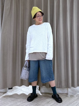 「BAYFLOW（ベイフロー）のアイテム」を使った、えまこさん（レディース・159cm）の春コーディネート