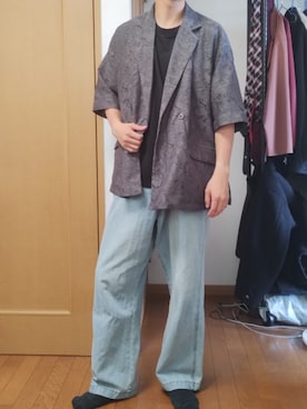 「Loose/ルース（ルース）のアイテム（テーラードジャケット）」を使った、ko(私服記録)さん（メンズ・171cm）の夏コーディネート
