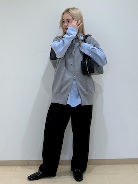 「ADAM ET ROPE'（アダムエロペ）のオックスボタンダウンシャツ（シャツ/ブラウス）」を使った、e.c.8123さん（レディース・160cm）の秋コーディネート