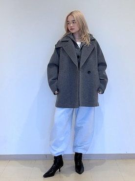 「アイテム（ステンカラーコート）」を使った、e.c.8123さん（レディース・160cm）の冬コーディネート