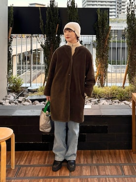 「OVERRIDE」｜「アイテム（ジャケット/アウター）」を使った、まるさん（レディース・165cm）の冬コーディネート