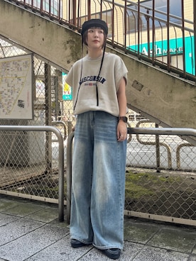 「アイテム（ハンチング/ベレー帽）」を使った、まるさん（レディース・165cm）の夏コーディネート