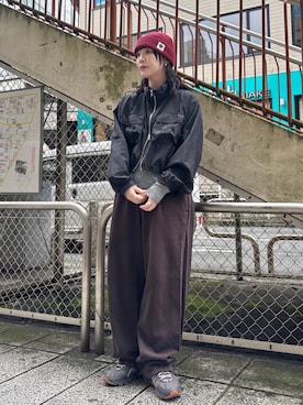 「アイテム（ニットキャップ/ビーニー）」を使った、まるさん（レディース・165cm）の秋コーディネート