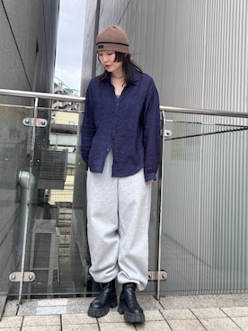 「アイテム（ニットキャップ/ビーニー）」を使った、まるさん（レディース・165cm）の夏コーディネート