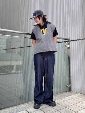 「ニットベスト」｜まるさん（レディース・165cm）の秋コーディネート