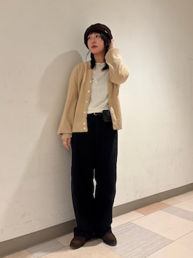 「アイテム（ハンチング/ベレー帽）」を使った、まるさん（レディース・165cm）の秋コーディネート