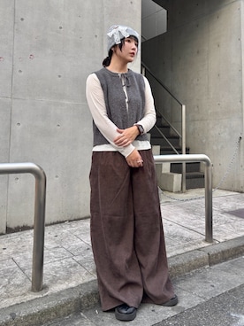 「アイテム（帽子）」を使った、まるさん（レディース・165cm）の秋コーディネート