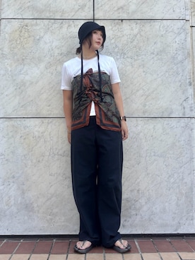 「アイテム（サンダル）」を使った、まるさん（レディース・165cm）の夏コーディネート