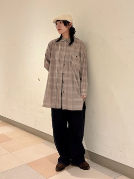 「アイテム（ハンチング/ベレー帽）」を使った、まるさん（レディース・165cm・20代）の秋コーディネート