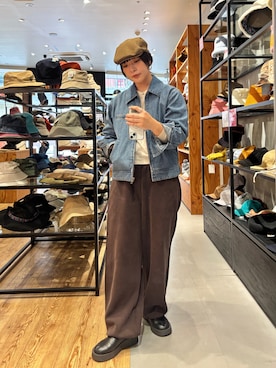 「アイテム（ハンチング/ベレー帽）」を使った、まるさん（レディース・165cm・20代）の秋コーディネート