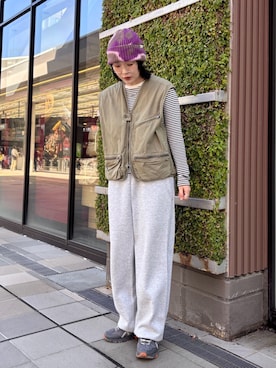 「arth（アース）のアイテム（帽子）」を使った、まるさん（レディース・165cm）の春コーディネート