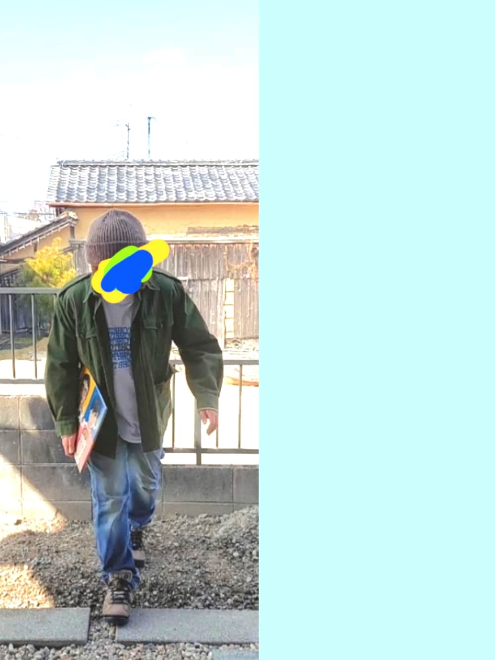 「古着MIX、バンドT、アメカジ、ジョーダン6ブーツ、ラングラー、ペインターパンツ、ポットショットTシャツ、チープ・トリック、ズリーベット、xuly bet、450、ヨゴレ、UNIQLOサーマル、song2、ミリタリージャケット」|「450のアイテム(ニットキャップ/ビーニー、ブラウン系)」を使った、Neggyさん(メンズ・165cm)の冬コーディネートの2枚目の写真