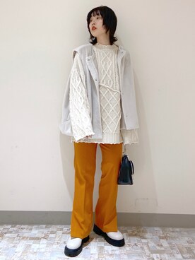 「インスタフォローしてね！」｜「アイテム（ブルゾン）」を使った、どんちゃんさん（レディース・152cm）の秋コーディネート