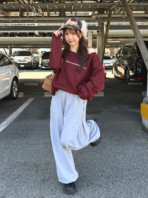 セール】チェーンハンドル横長スエードバッグ（ボストンバッグ