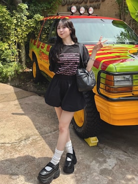 「Chikashitsu +（チカシツプラス）の【Chikashitsu + OaKS】mulch pocket vintage bag（トートバッグ）」を使った、りなてぃさん（レディース・150cm）の秋コーディネート