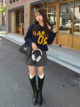 「アイテム（ハイライト/シェーディング）」を使った、りなてぃさん（レディース・150cm）の秋コーディネート