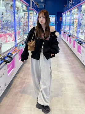 「アイテム（スウェットパンツ）」を使った、りなてぃさん（レディース・150cm）の秋コーディネート