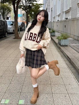 「アイテム（アイシャドウ）」を使った、りなてぃさん（レディース・150cm）の秋コーディネート