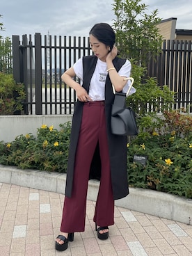 「アイテム（ベスト）」を使った、りなてぃさん（レディース・150cm）の夏コーディネート