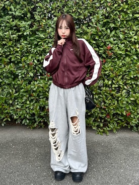 「アイテム（スウェットパンツ）」を使った、りなてぃさん（レディース・150cm）の秋コーディネート