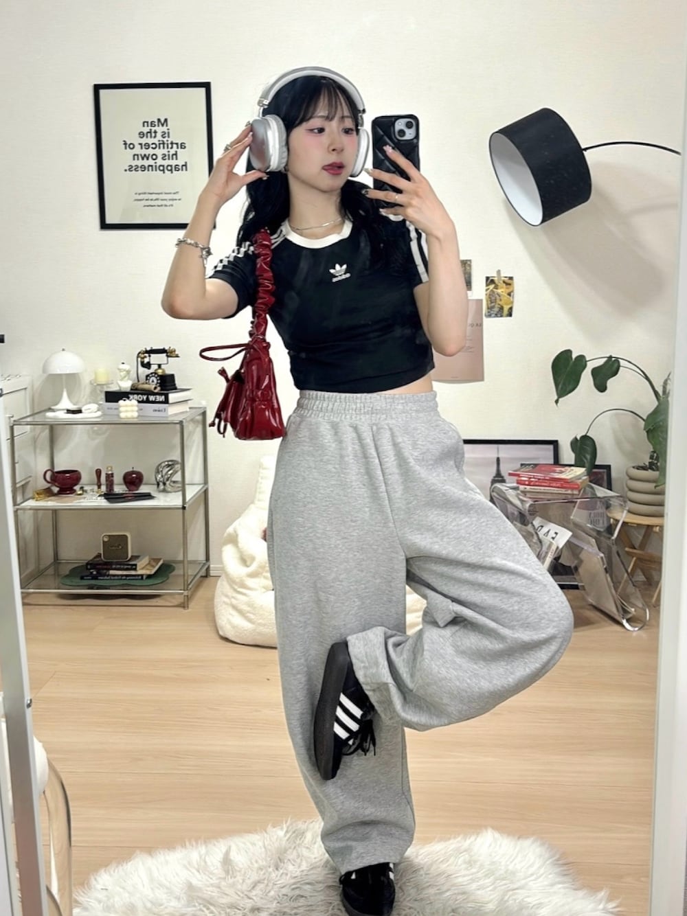りなてぃさんの「スリーストライプス 半袖ベビーTシャツ / アディダスオリジナルス adidas Originals（adidas）」を使ったコーディネートの1枚目の写真