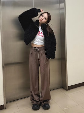 「アイテム（ハイライト/シェーディング）」を使った、りなてぃさん（レディース・150cm）の冬コーディネート